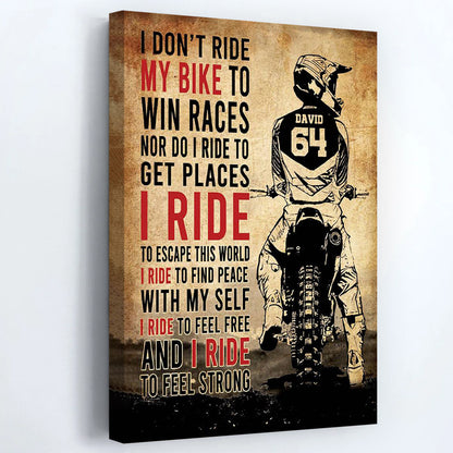 Personalized Motocross Name & Number Poster / Canvas - Gift for Motocross Lovers