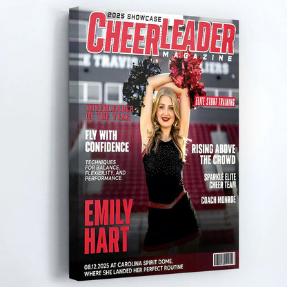 Personalized Cheerleader Magazine Cover Canvas / Poster - Custom Cheer Gift