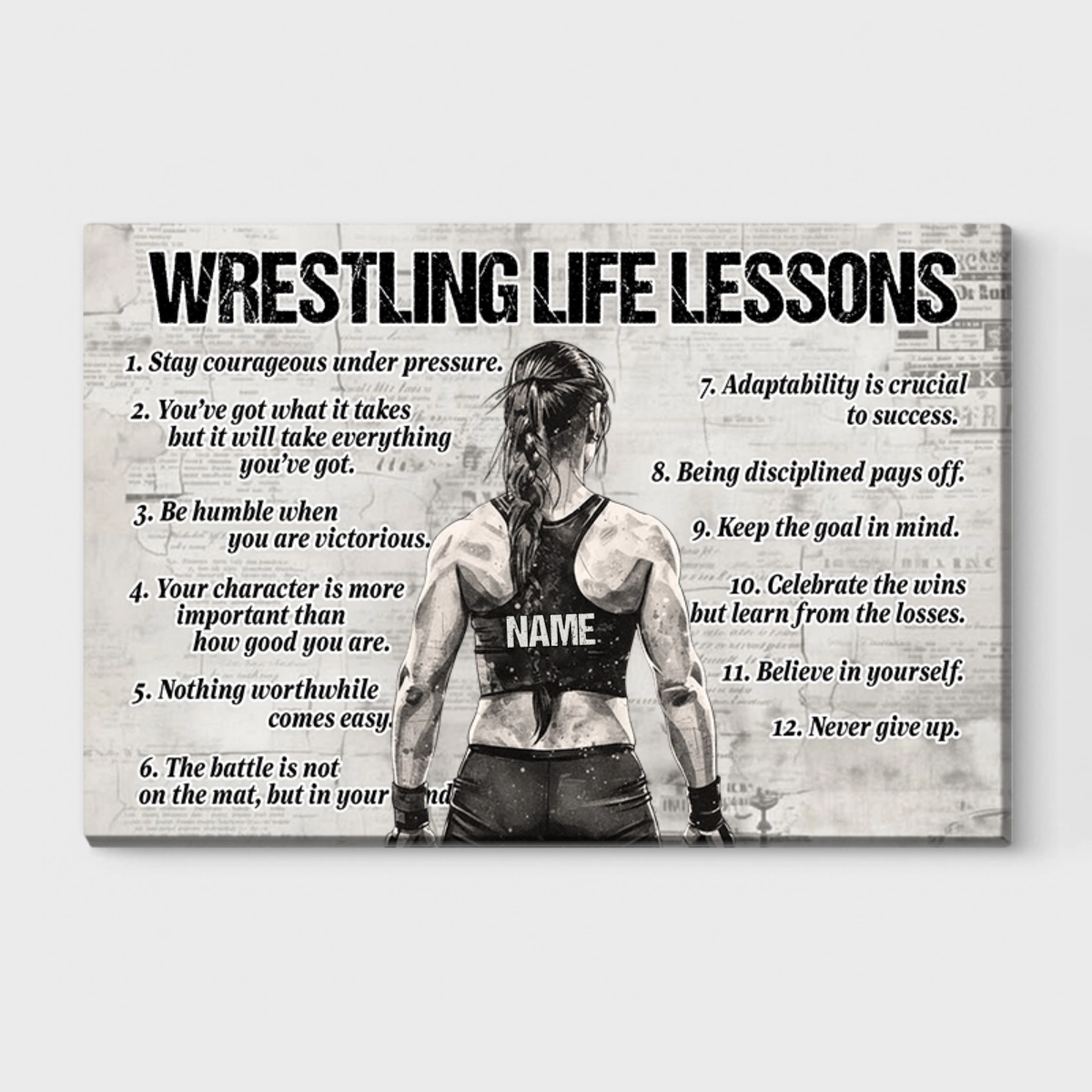 Personalized Wrestling Poster / Canvas - Custom Name & Photo Gift for Wrestlers
