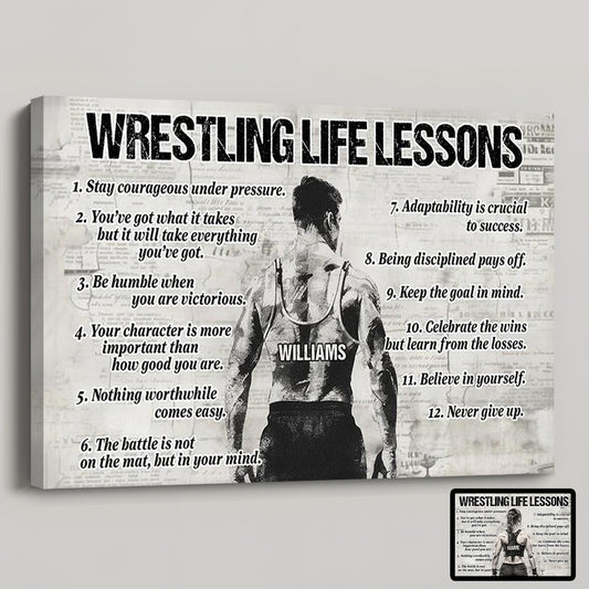 Personalized Wrestling Poster / Canvas - Custom Name & Photo Gift for Wrestlers