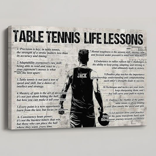 Personalized Table Tennis Life Lessons Poster / Canvas - Gift For Table Tennis Lovers