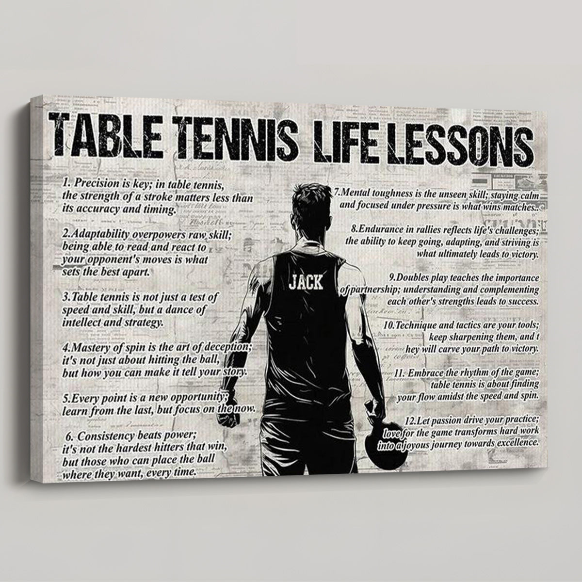 Personalized Table Tennis Life Lessons Poster / Canvas - Gift For Table Tennis Lovers