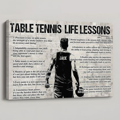 Personalized Table Tennis Life Lessons Poster / Canvas - Gift For Table Tennis Lovers