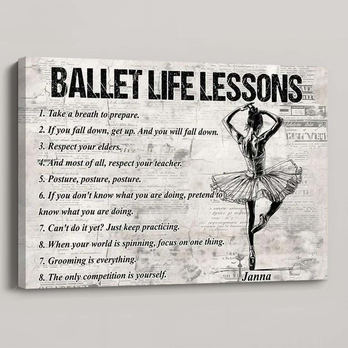 Personalized Ballet Life Lessons Poster / Canvas - Custom Gift For Ballet Lovers