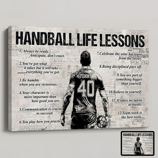 Personalized Handball Life Lessons Poster / Canvas - Gift For Handball Lovers