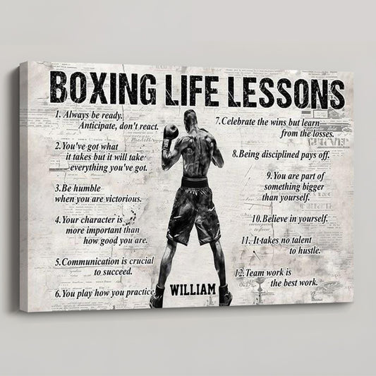 Personalized Boxing Life Lessons Poster / Canvas - Gift For Boxing Lovers
