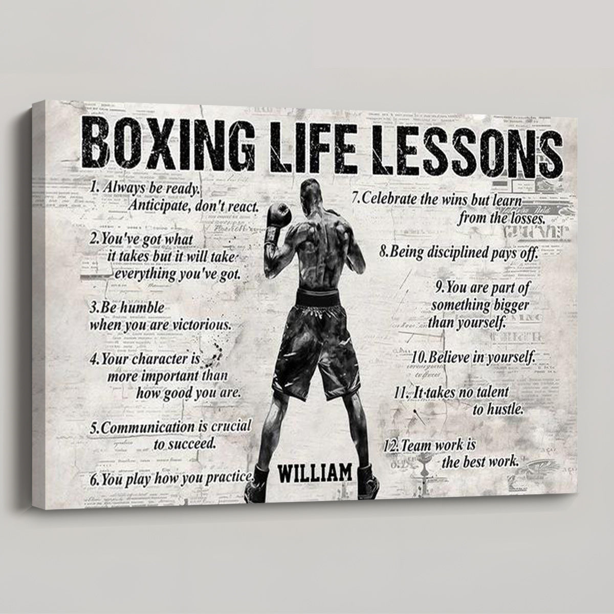 Personalized Boxing Life Lessons Poster / Canvas - Gift For Boxing Lovers