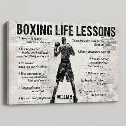 Personalized Boxing Life Lessons Poster / Canvas - Gift For Boxing Lovers