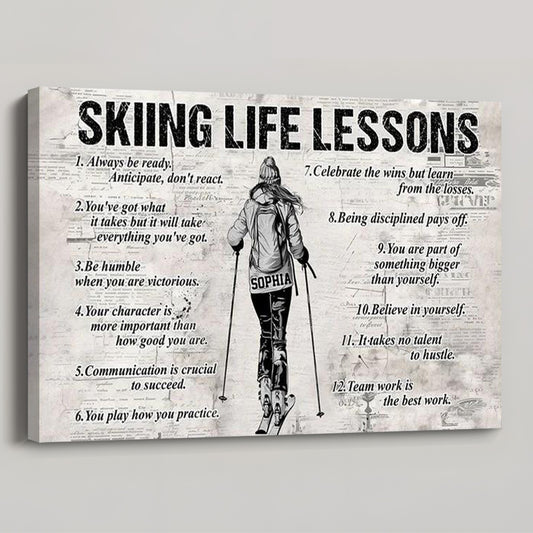 Personalized Skiing Life Lessons Poster / Canvas - Gift For Skiing Lovers