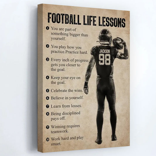 Personalized Football Life Lessons Poster- Gift For Football Lovers