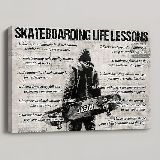 Personalized Skateboarding Life Lessons Poster / Canvas - Gift For Skateboarding Lovers
