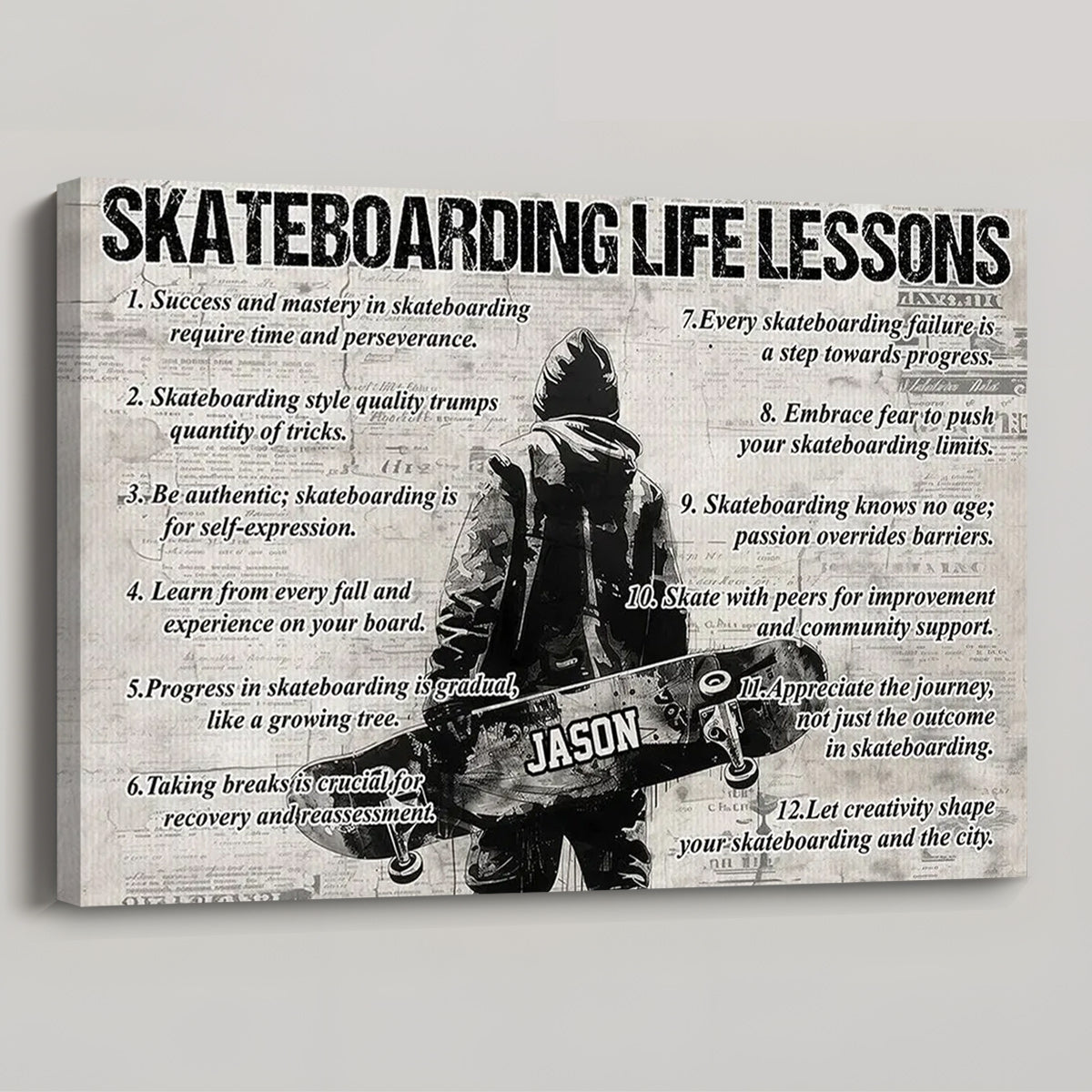 Personalized Skateboarding Life Lessons Poster / Canvas - Gift For Skateboarding Lovers