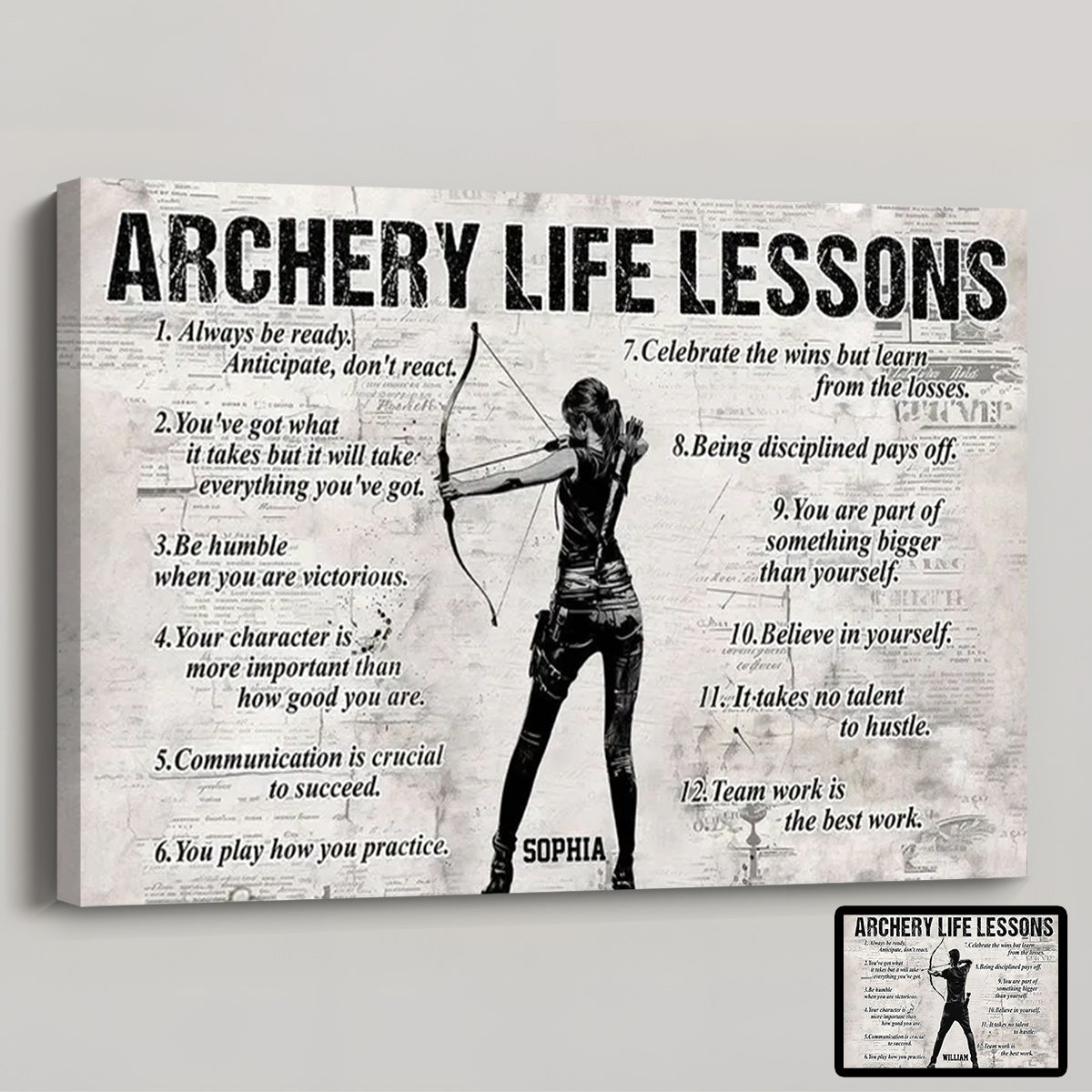 Personalized Archery Life Lessons Poster / Canvas - Gift For Archery Lovers