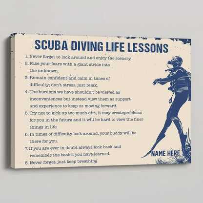 Personalized Scuba Diving Life Lessons Poster / Canvas - Gift For Diving Lovers