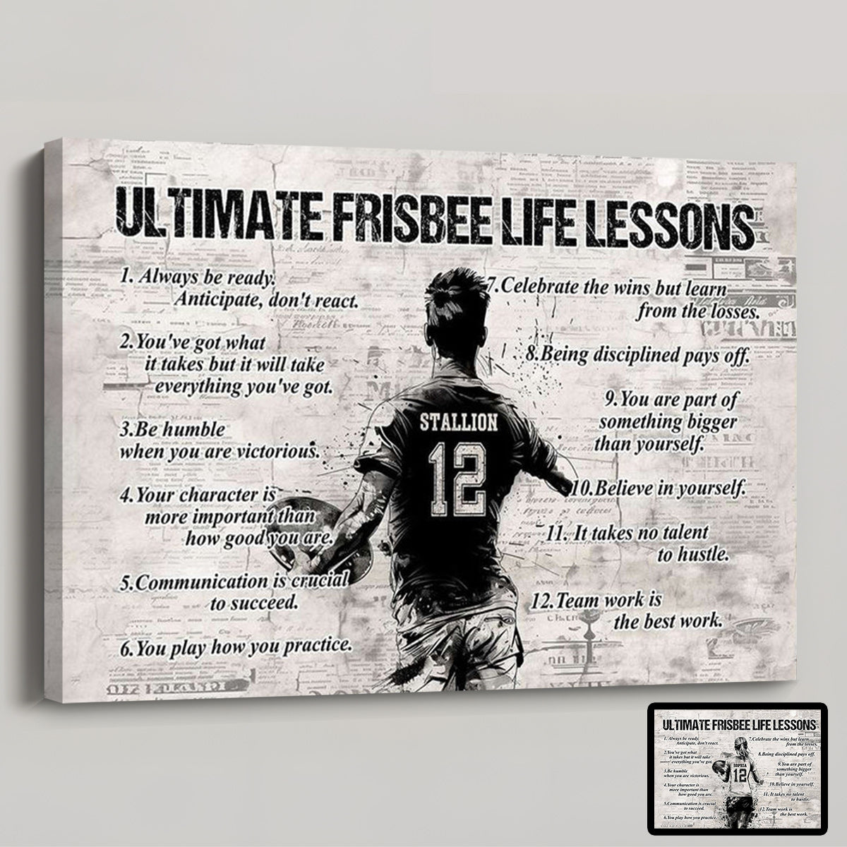 Personalized Ultimate Frisbee Life Lessons Poster / Canvas - Gift For Ultimate Frisbee Lovers