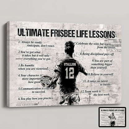Personalized Ultimate Frisbee Life Lessons Poster / Canvas - Gift For Ultimate Frisbee Lovers
