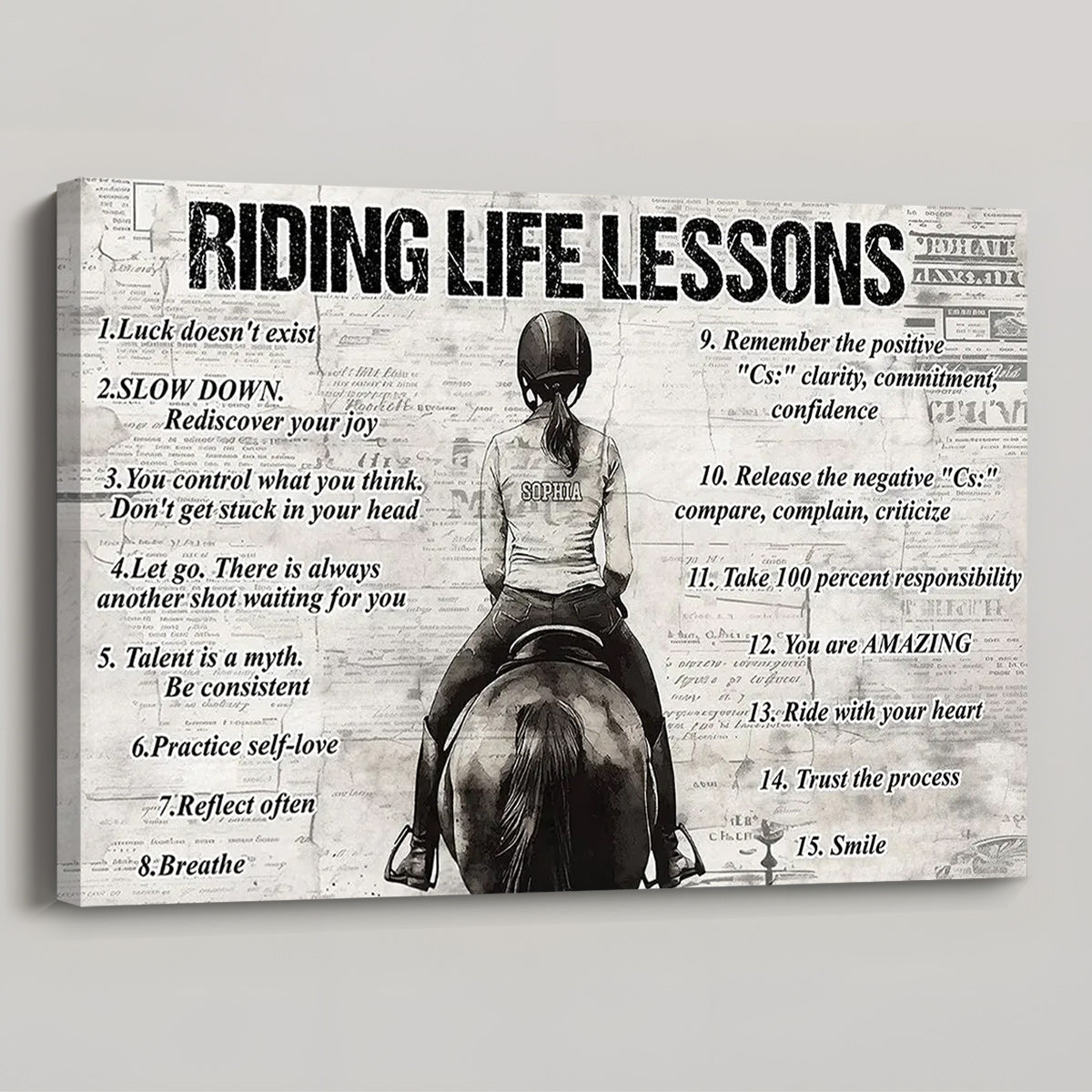 Personalized Riding Life Lessons Poster / Canvas - Gift For Horse Girl