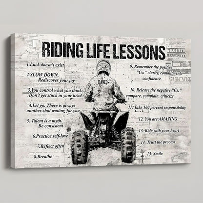 Personalized 4 Wheeler Riding Life Lessons Poster / Canvas - Gift For 4-Wheeler Riders