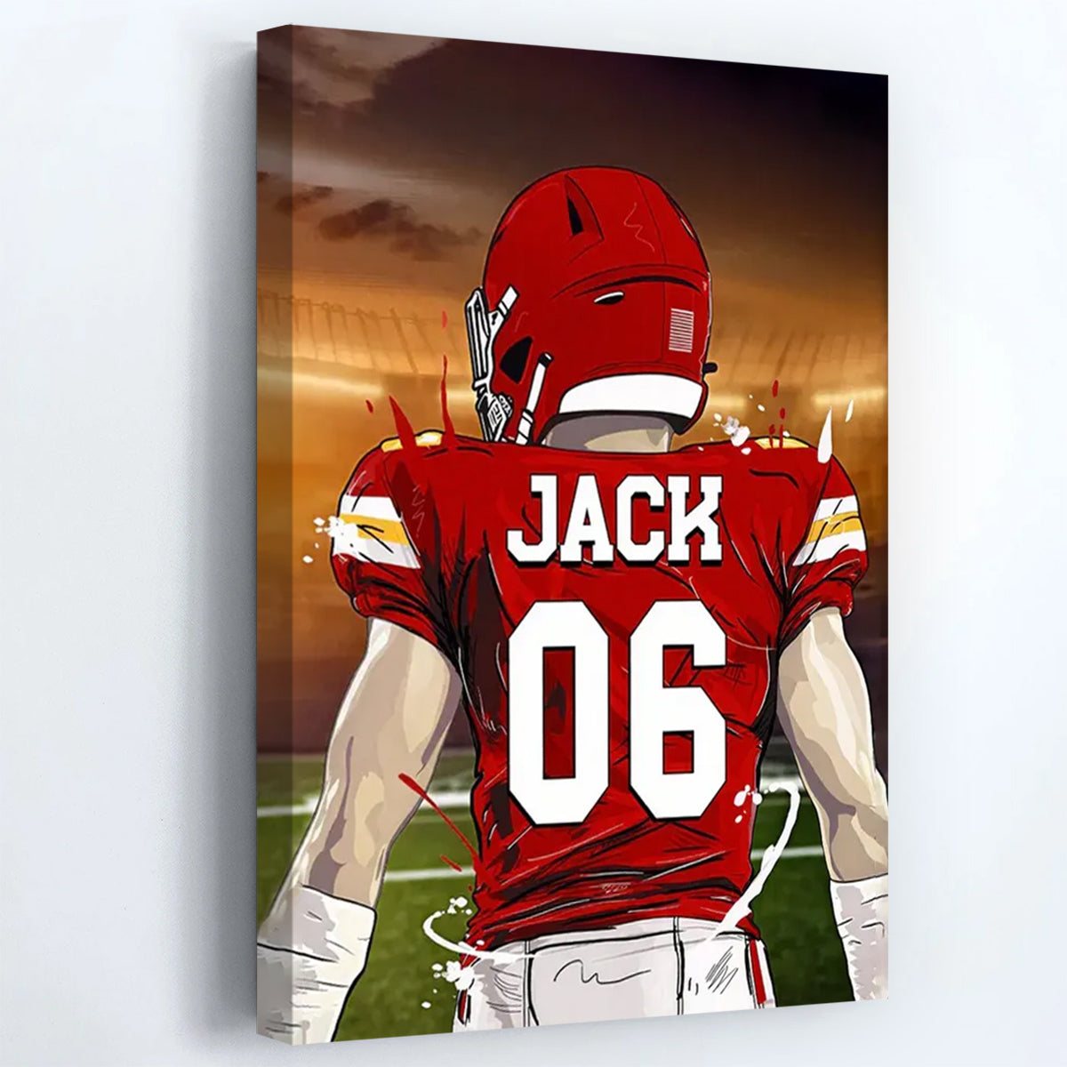 Personalized Favorite Football Player Poster / Canvas - Custom Gift for Athletes