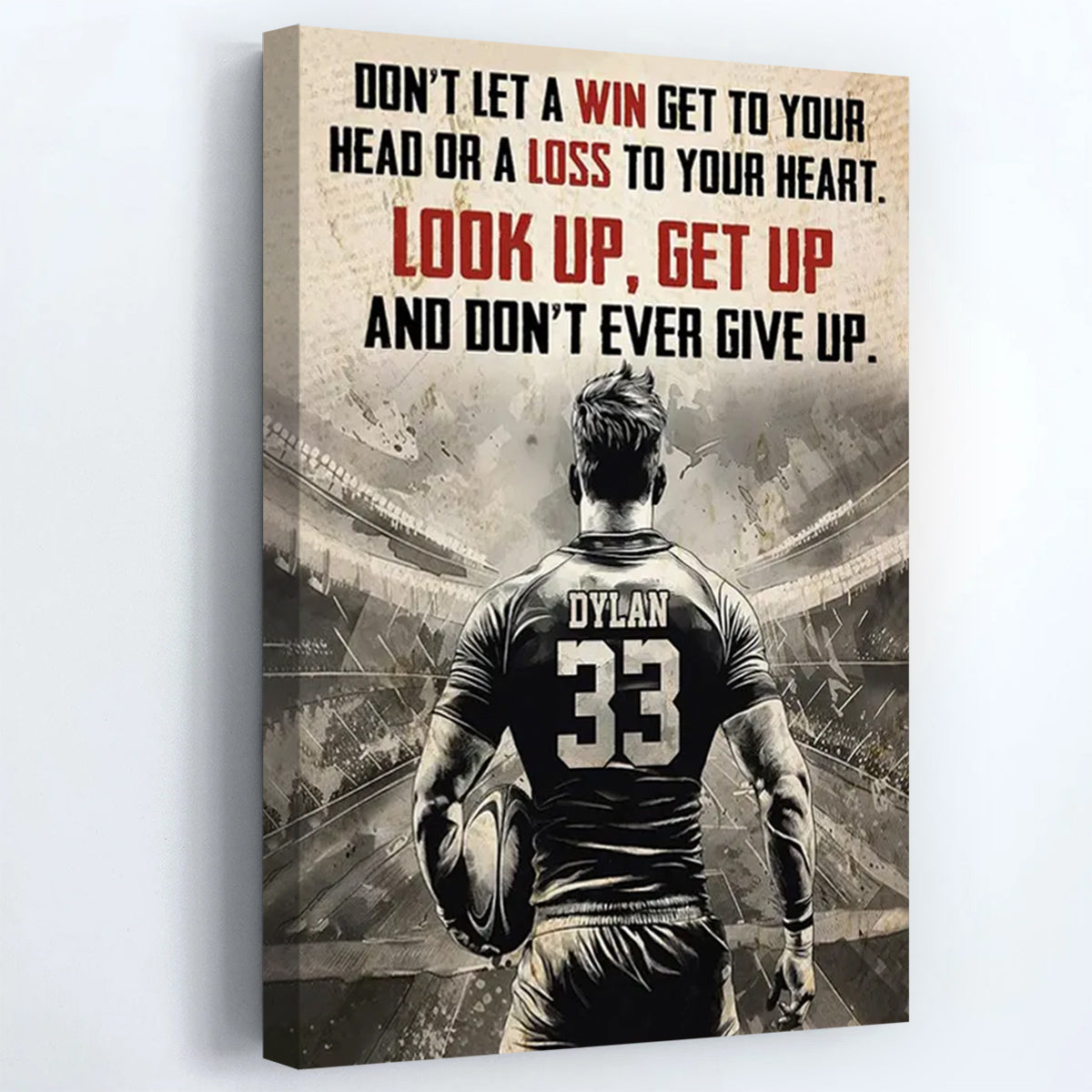Personalized Motivational Rugby Boy Canvas / Poster - Gift For Rugby Lovers