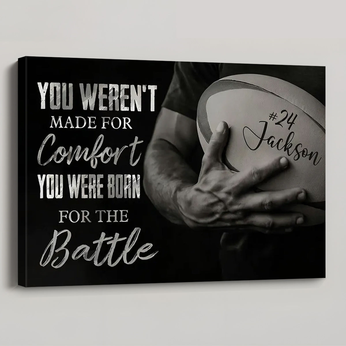 Personalized “You Were Born For The Battle” Rugby Canvas / Poster - Motivational Gift for Rugby Lovers