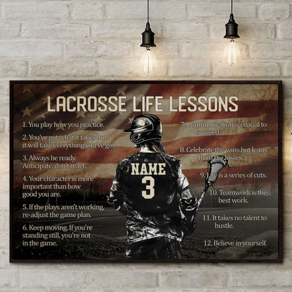 Personalized American Lacrosse Life Lessons Poster / Canvas - Gift For Lacrosse Lovers