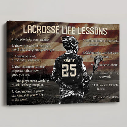 Personalized American Lacrosse Life Lessons Poster / Canvas - Gift For Lacrosse Lovers
