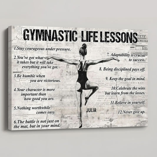 Personalized Gymnastics Life Lessons Girl Poster / Canvas - Gift for Gymnastics Lovers