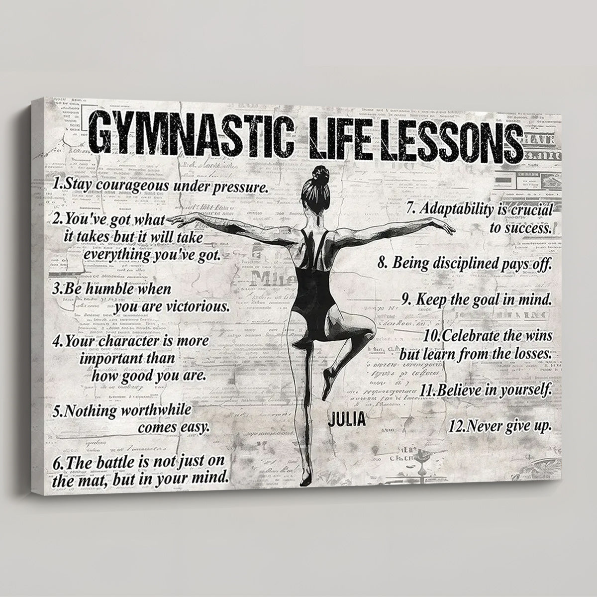 Personalized Gymnastics Life Lessons Girl Poster / Canvas - Gift for Gymnastics Lovers