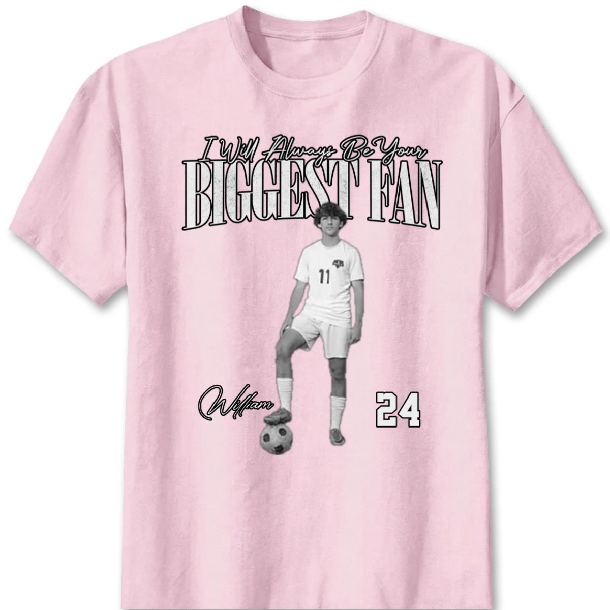 Custom Soccer Player Shirt personalization view for Son/Grandson