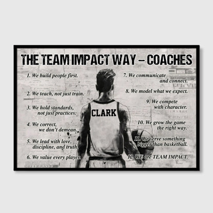 "The Team Impact Way" Personalized Legacy Wall Art | Custom Coach Canvas & Poster