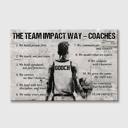 "The Team Impact Way" Personalized Legacy Wall Art | Custom Coach Canvas & Poster