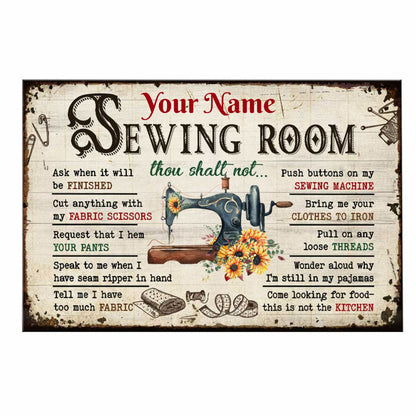 Personalized Sewing Room Rules Poster / Canvas - Custom Wall Art Decor