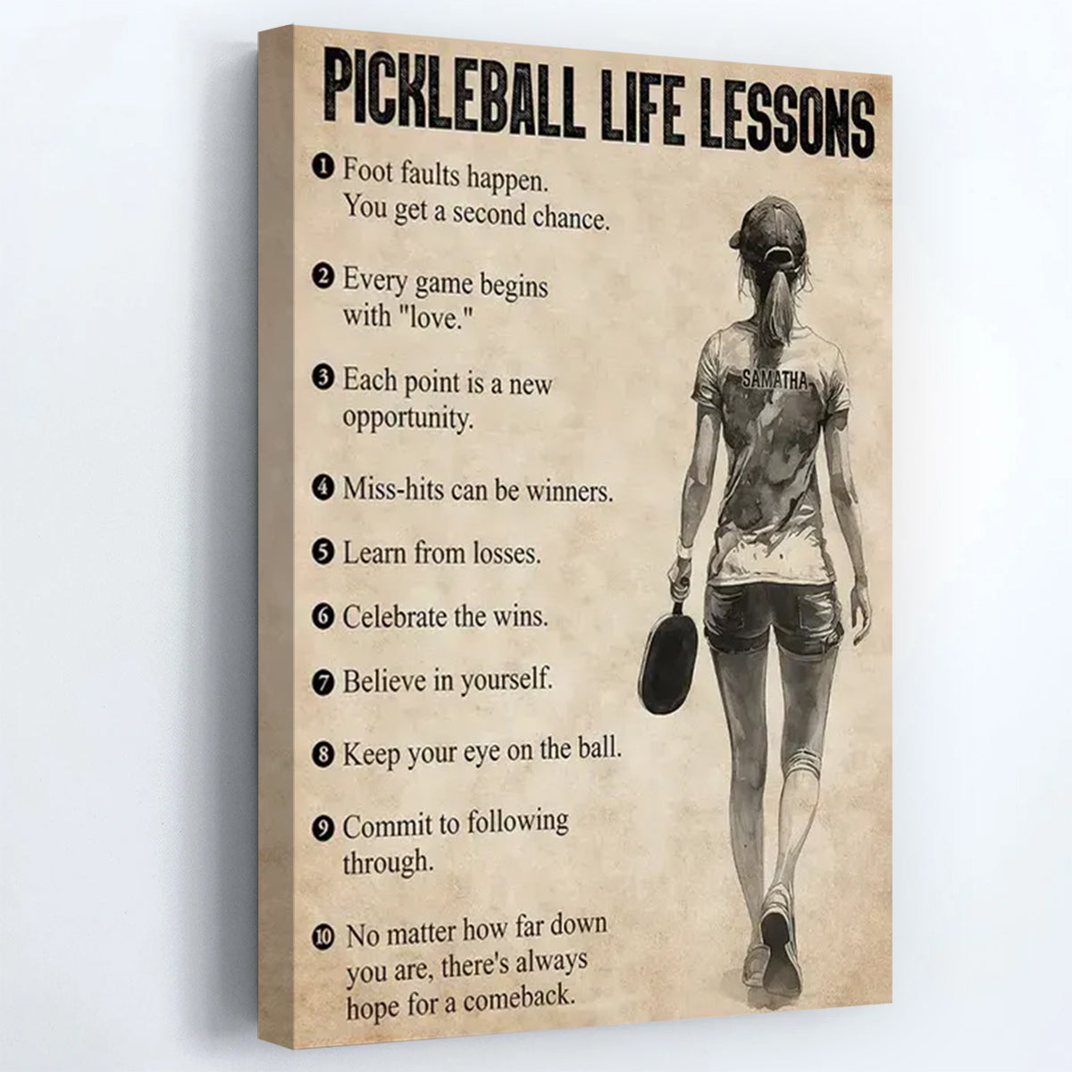 Personalized Pickleball Girl Canvas / Poster - Gift For Pickleball Lovers