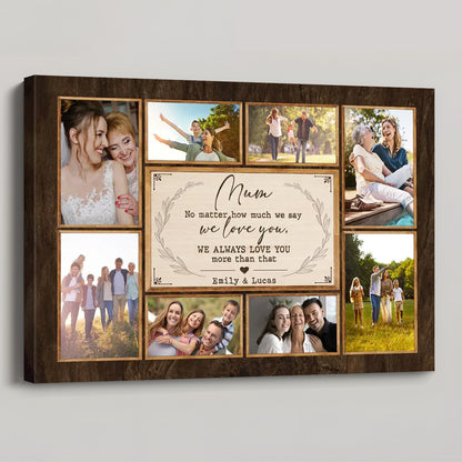 Personalized Mum Photo Collage Canvas / Poster - Thank You Gift For Mum
