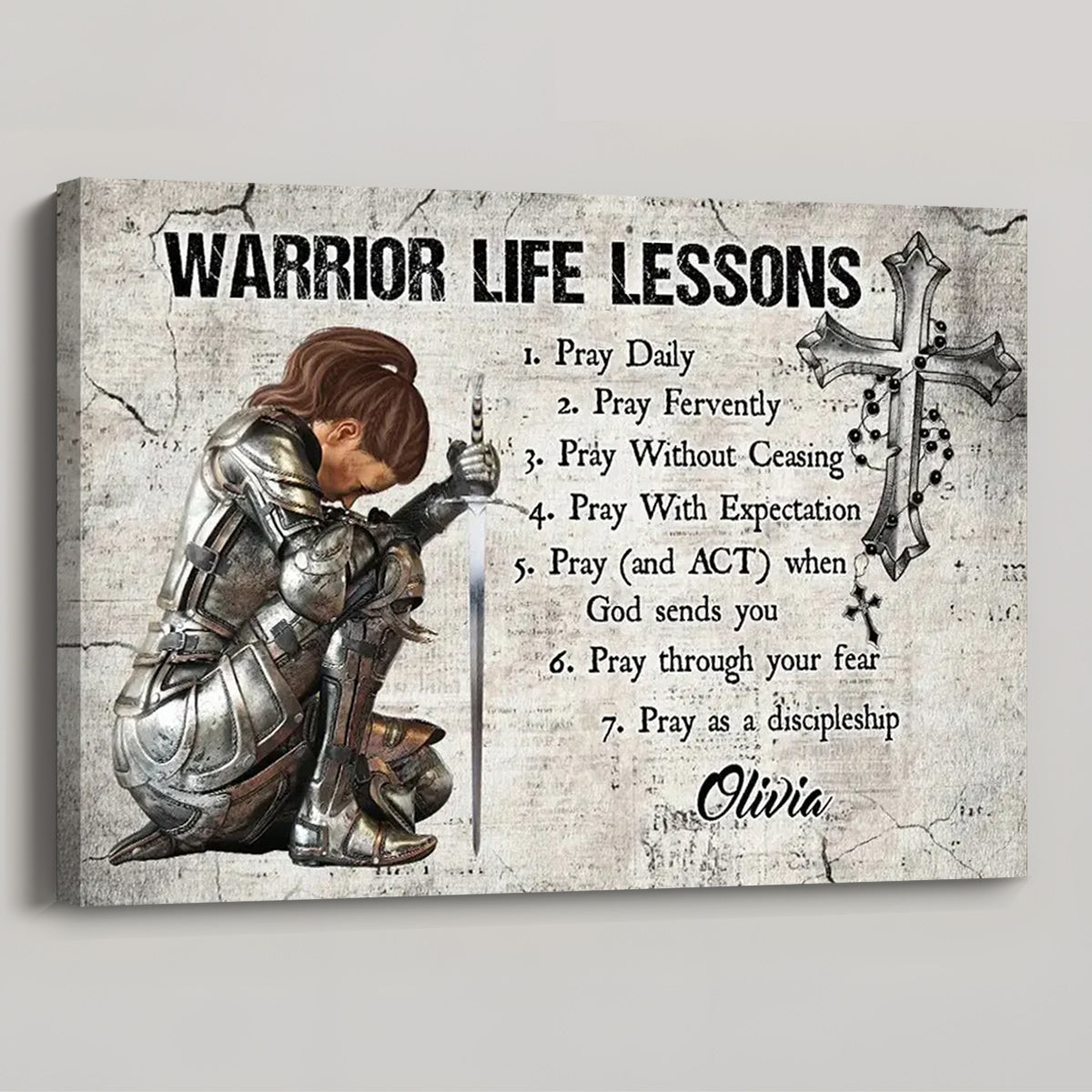 Warrior of God Life Lessons - Personalized Christian Poster / Canvas