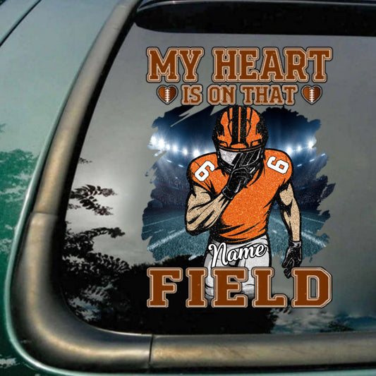 My Heart Is On That Field - Personalized Decals Gift For Football Player
