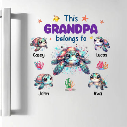 Personalized Kids Name Turtle Sticker - Custom Gift For Family