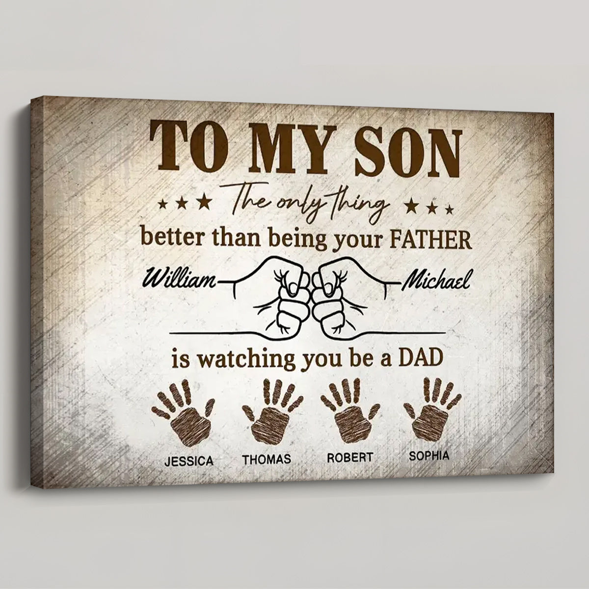 Personalized “Watching You Become A Dad” Vintage Poster / Canvas - Father’s Day Gift for Son