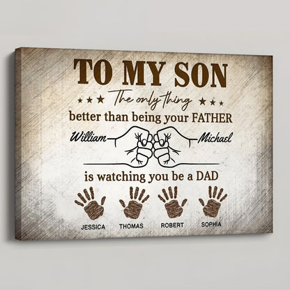 Personalized “Watching You Become A Dad” Vintage Poster / Canvas - Father’s Day Gift for Son