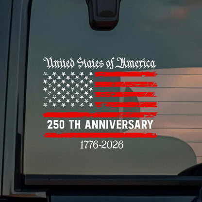 Faith, Family & Freedom - America 250th Car Sticker
