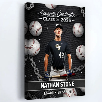 Class of 2026 Baseball Welcome Poster / Canvas - Personalized Graduation Decor
