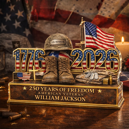 Personalized Military Hero Tribute: 250 Years of Freedom Custom - Personalized Acrylic Block Plaque
