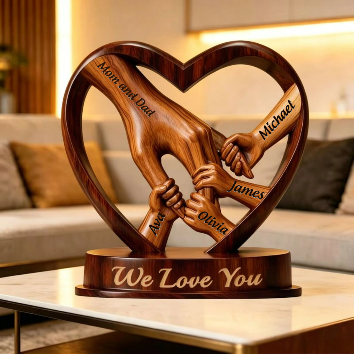 Our Family Our Love - Personalized Custom Name Plaque