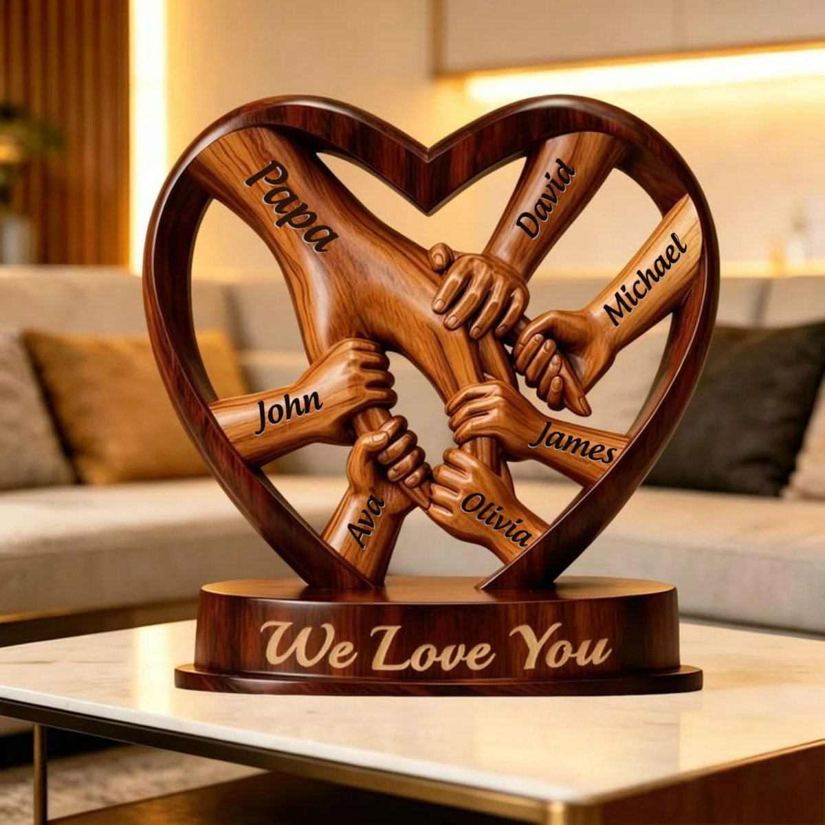 Our Family Our Love - Personalized Custom Name Plaque