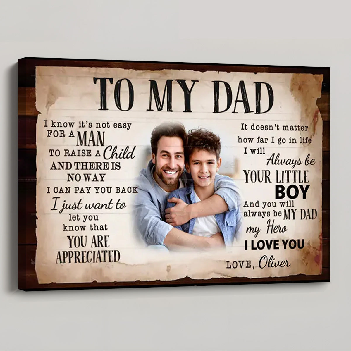 Personalized To My Dad Photo Poster / Canvas - Custom Father’s Day Gift