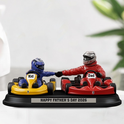 Racing Dad & Kid - Personalized Shaped Acrylic Plaque