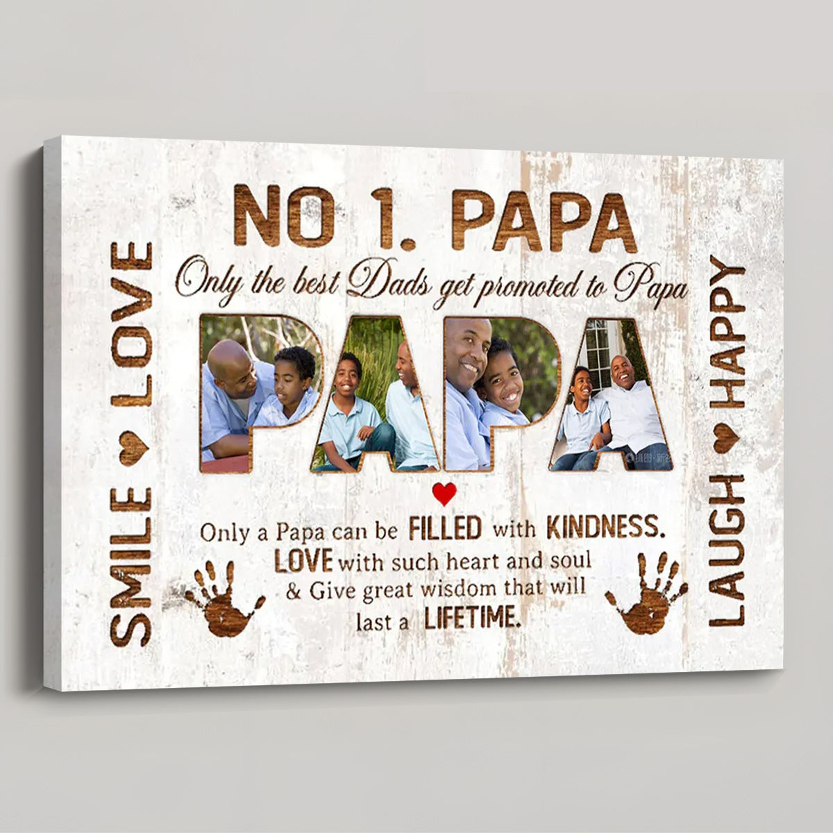 Only The Best Dads Get Promoted To Papa - Custom No. 1 Papa Photo Poster / Canvas