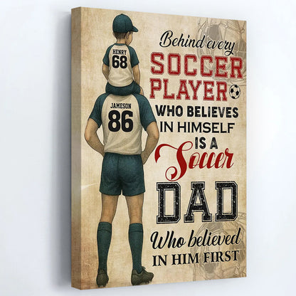 Personalized Soccer Dad & Son Poster / Canvas - Birthday or Father’s Day Gift for Soccer Fans
