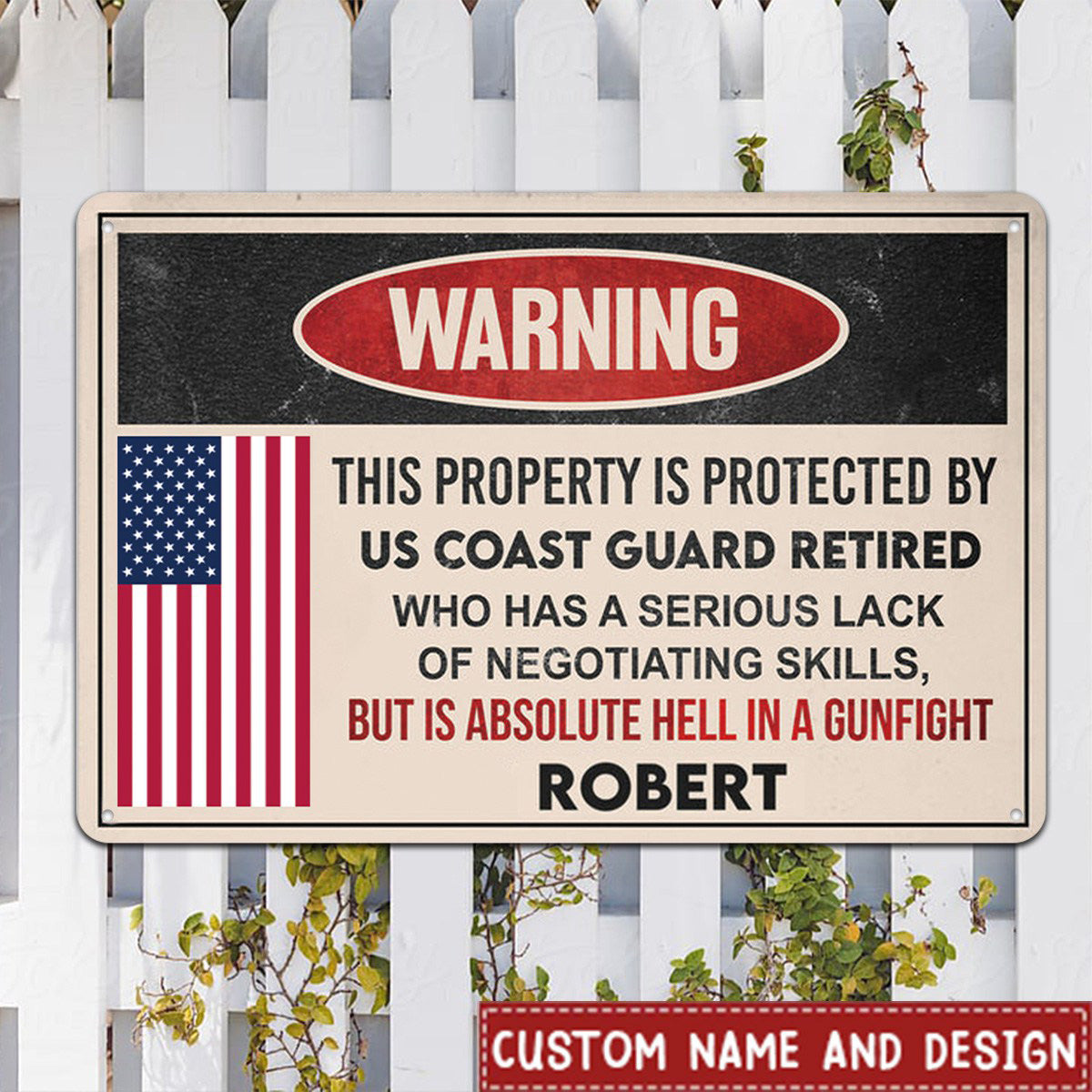 This Property is Protected by a Veteran - Personalized Custom Metal Sign